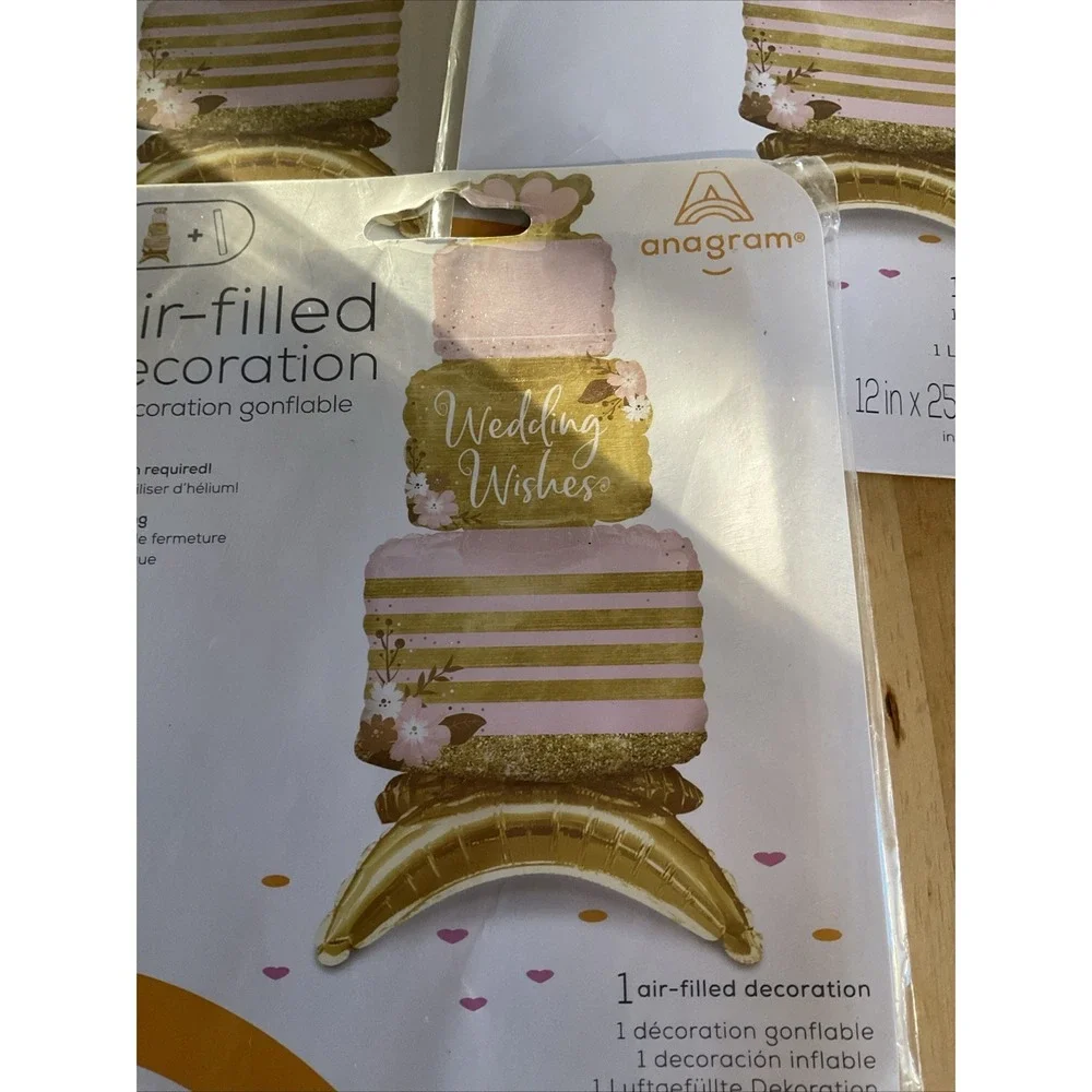 Anagram Wedding Wishes Air Filled‎ Decoration Cake Balloon Lot Of 3